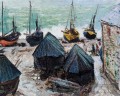 Bateaux sur la plage Etretat Claude Monet